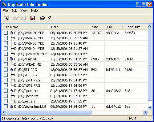 duplicate files finder maximal file size